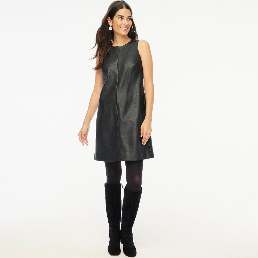 Faux Leather Shift Dress